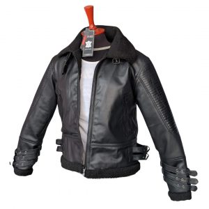 giacca in pelle di pecora nera b3 aviator
