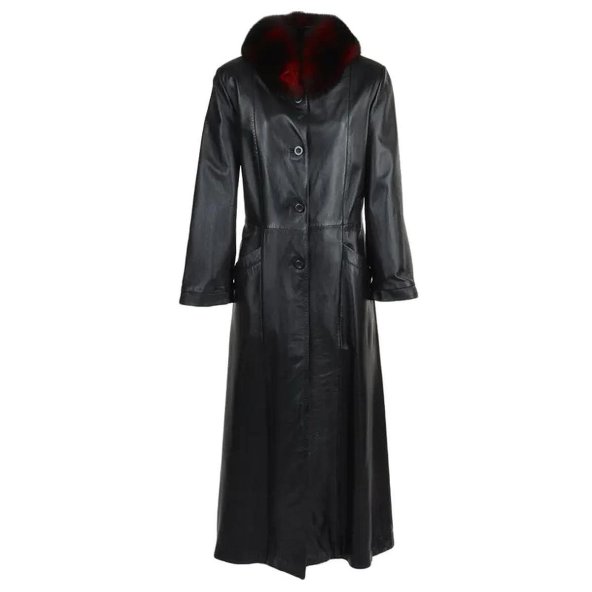 Trench in vera pelle nera