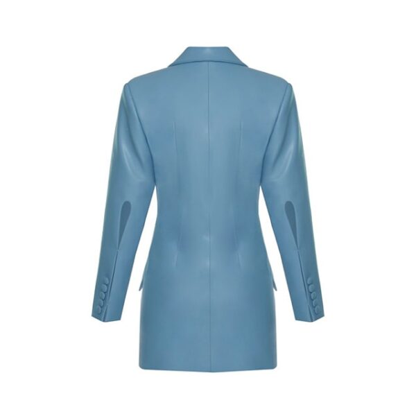 Blazer in pelle blu replica Aleksandre Akhalkatsishvili