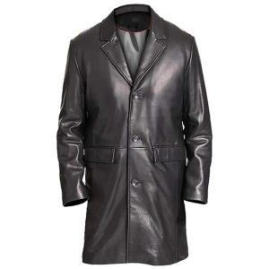 Classico soprabito in vera pelle nera