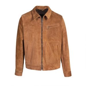 Giacca da camionista classica in pelle scamosciata