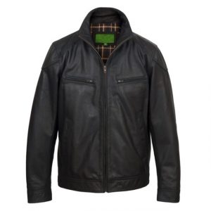 Giacca da camionista in pelle di pecora classica da uomo