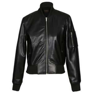 Giacca classica in pelle di pecora da donna