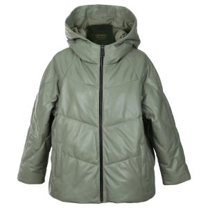 Cappotto corto imbottito in pelle Ella