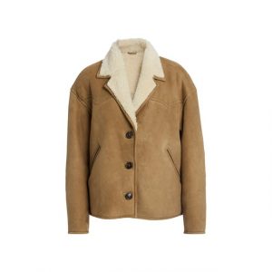 Cappotto da donna in pelle scamosciata e montone Étoile