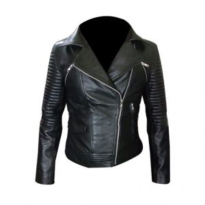 Giacca in pelle nera da donna Gal Gadot Fast And Furious