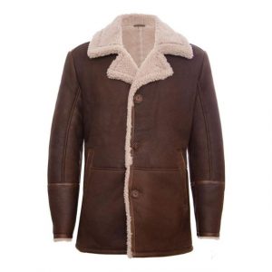 Cappotto classico tedesco in vera pelle di pecora e shearling
