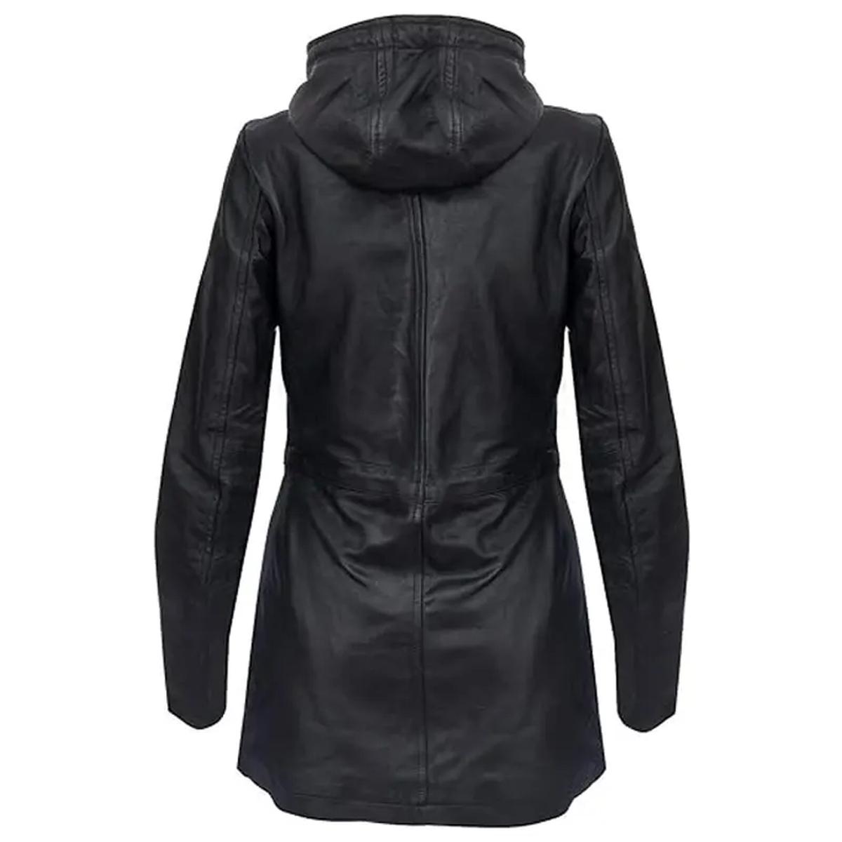 Parka nero con cappuccio staccabile