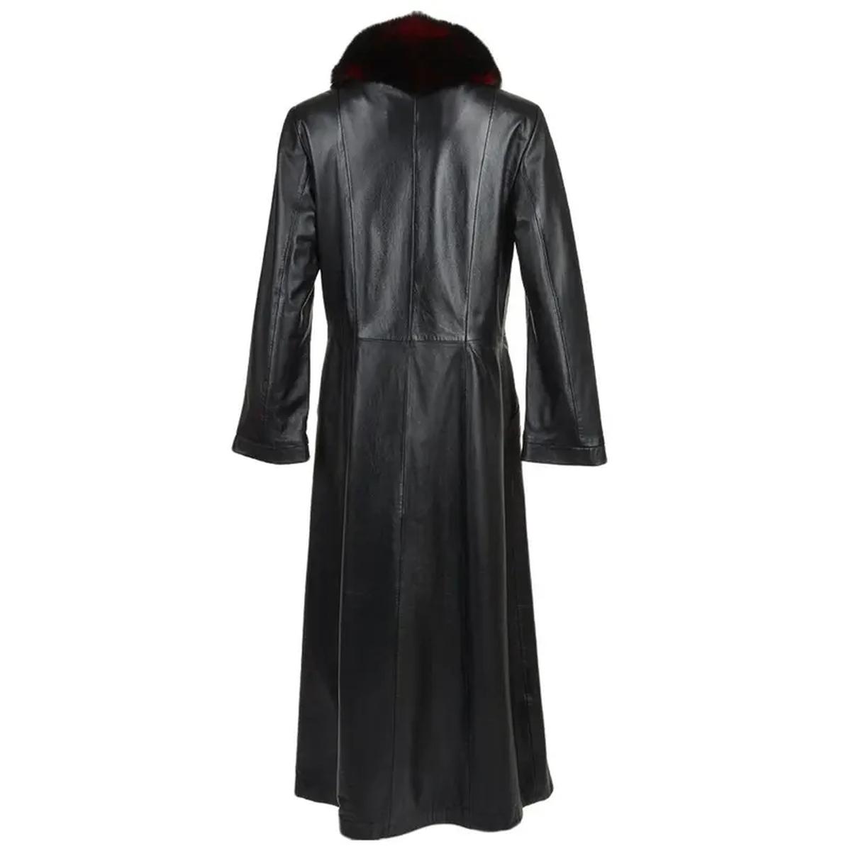 Trench in vera pelle nera