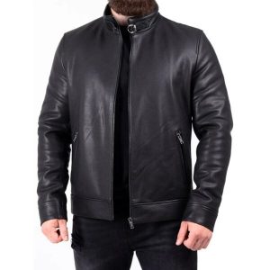 Giacca da motociclista in vera pelle da uomo