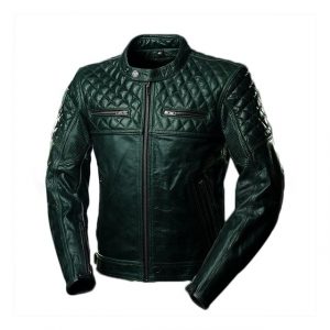 Giacca da uomo in pelle trapuntata stile Cafe Racer Racing Scrambler