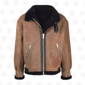 Giacca da uomo in pelle di pecora foderata in shearling