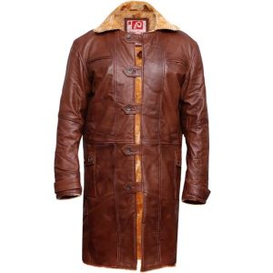 Trench in pelle Bane di Tom Hardy da uomo