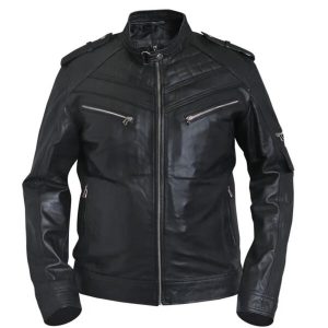 Giacca in pelle da motociclista vintage retrò da uomo