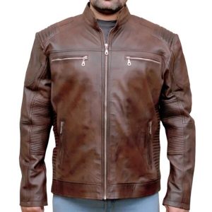 Giacca in pelle da motociclista retrò stile streetwear vintage