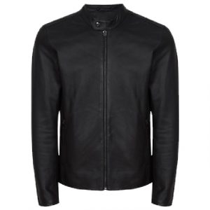 Giacca Café Racer in pelle nera Keith da uomo