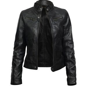 Giacca in pelle da motociclista Daisy