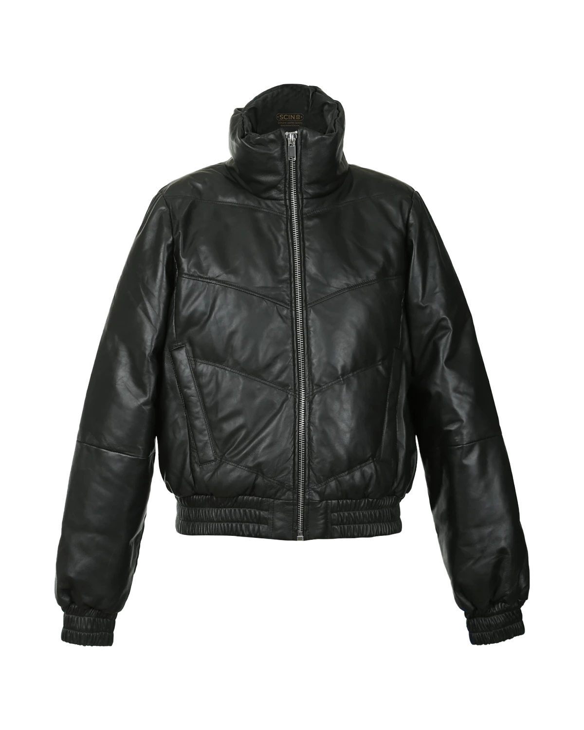 Giubbotto bomber imbottito in pelle Iris