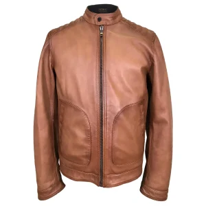 Giacca in pelle da motociclista Noah