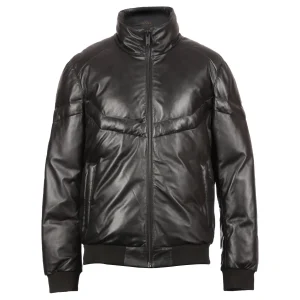 Giubbotto imbottito in pelle Owen Bomber
