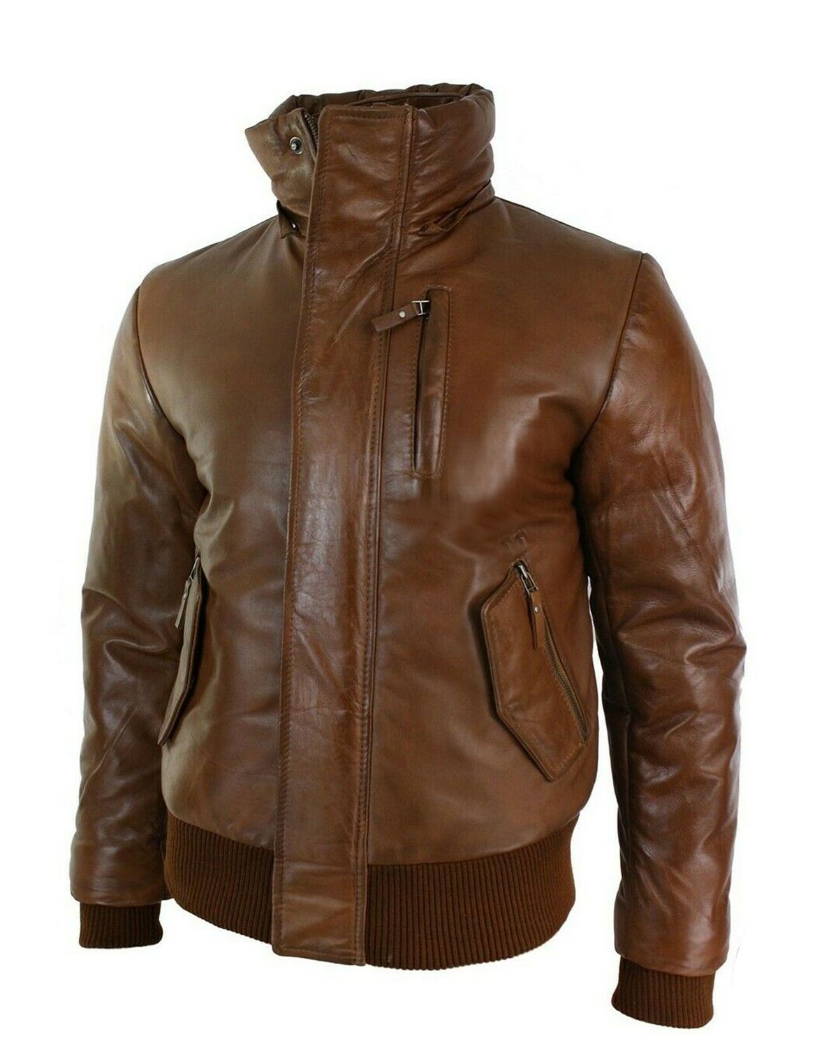Giacca in pelle Archie Puffer Bomber