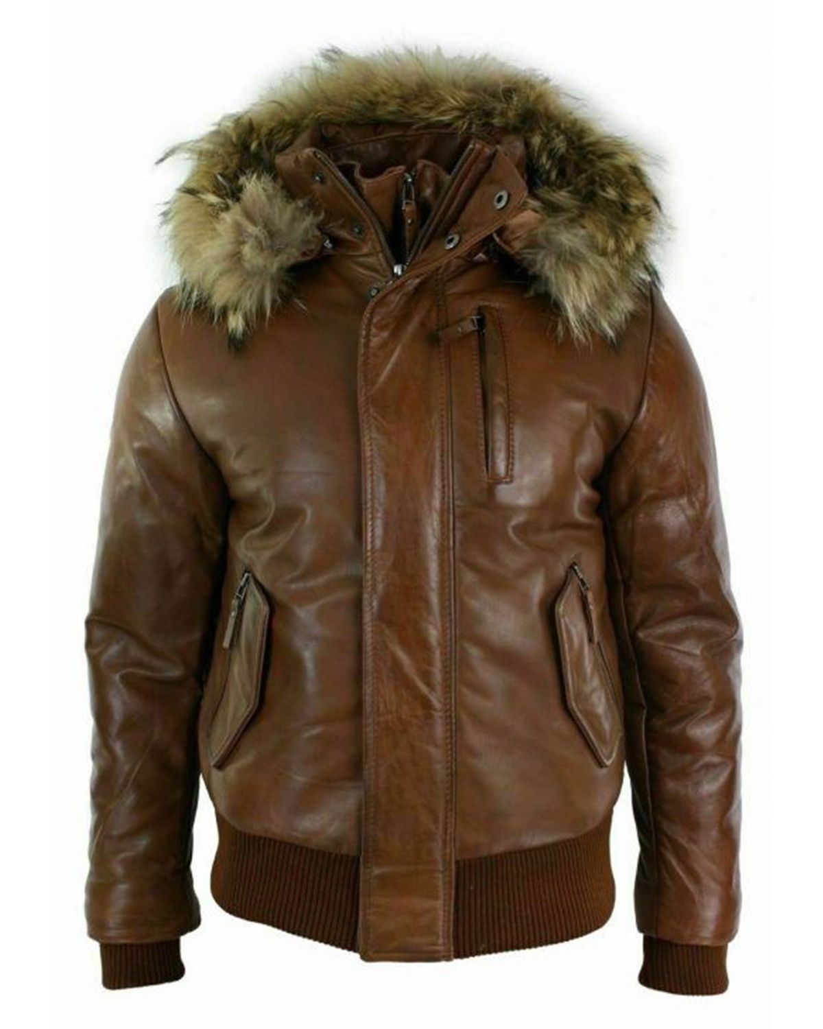 Giacca in pelle Archie Puffer Bomber
