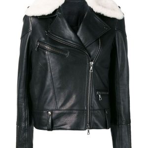 Giacca in pelle da motociclista Lara Aviator