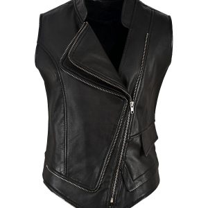 Gilet in pelle da motociclista Fiona