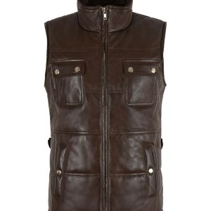 Gilet in pelle trapuntata Isabella