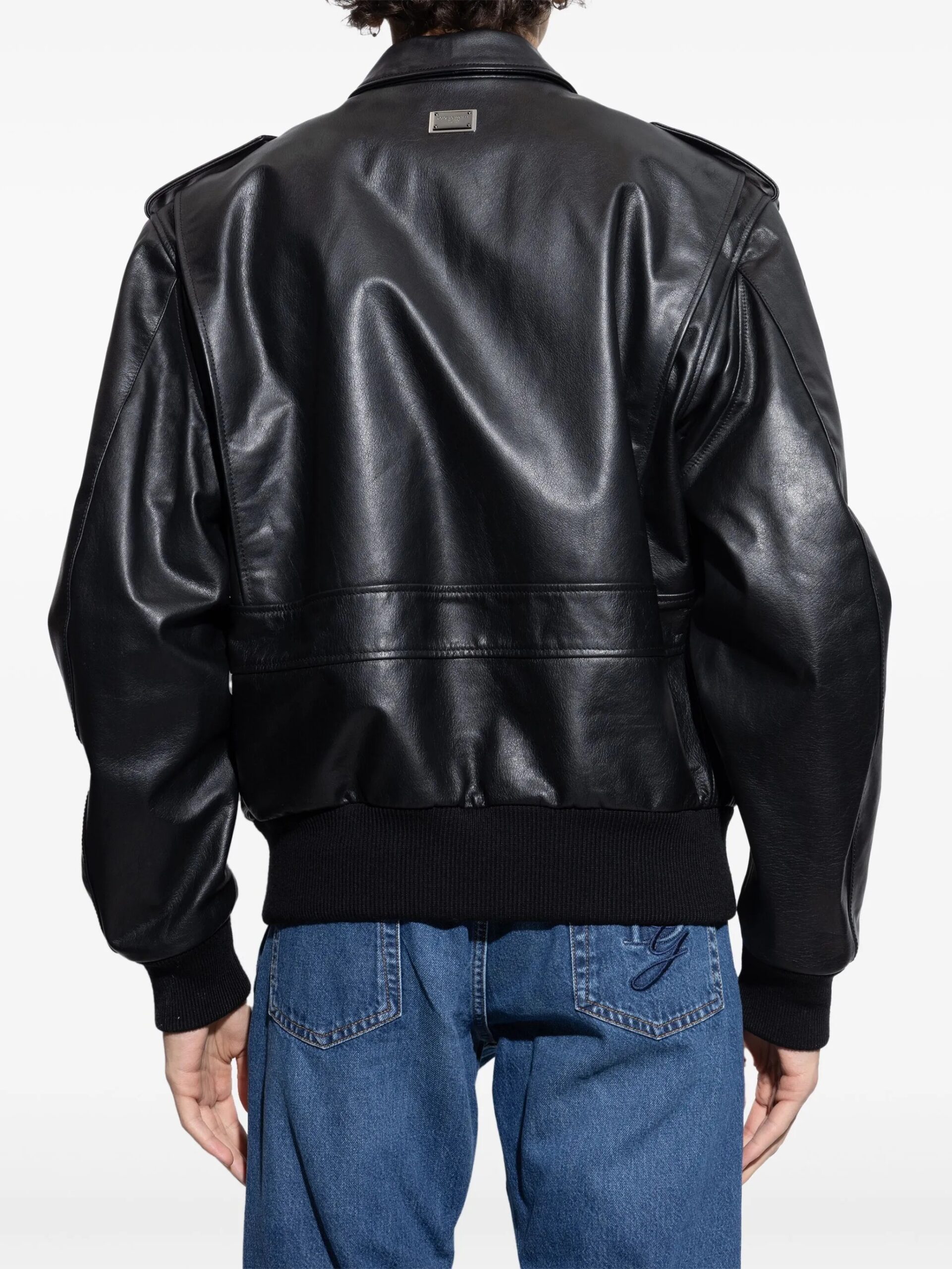 BUNERI Cuir Noir Bomber – Image 3