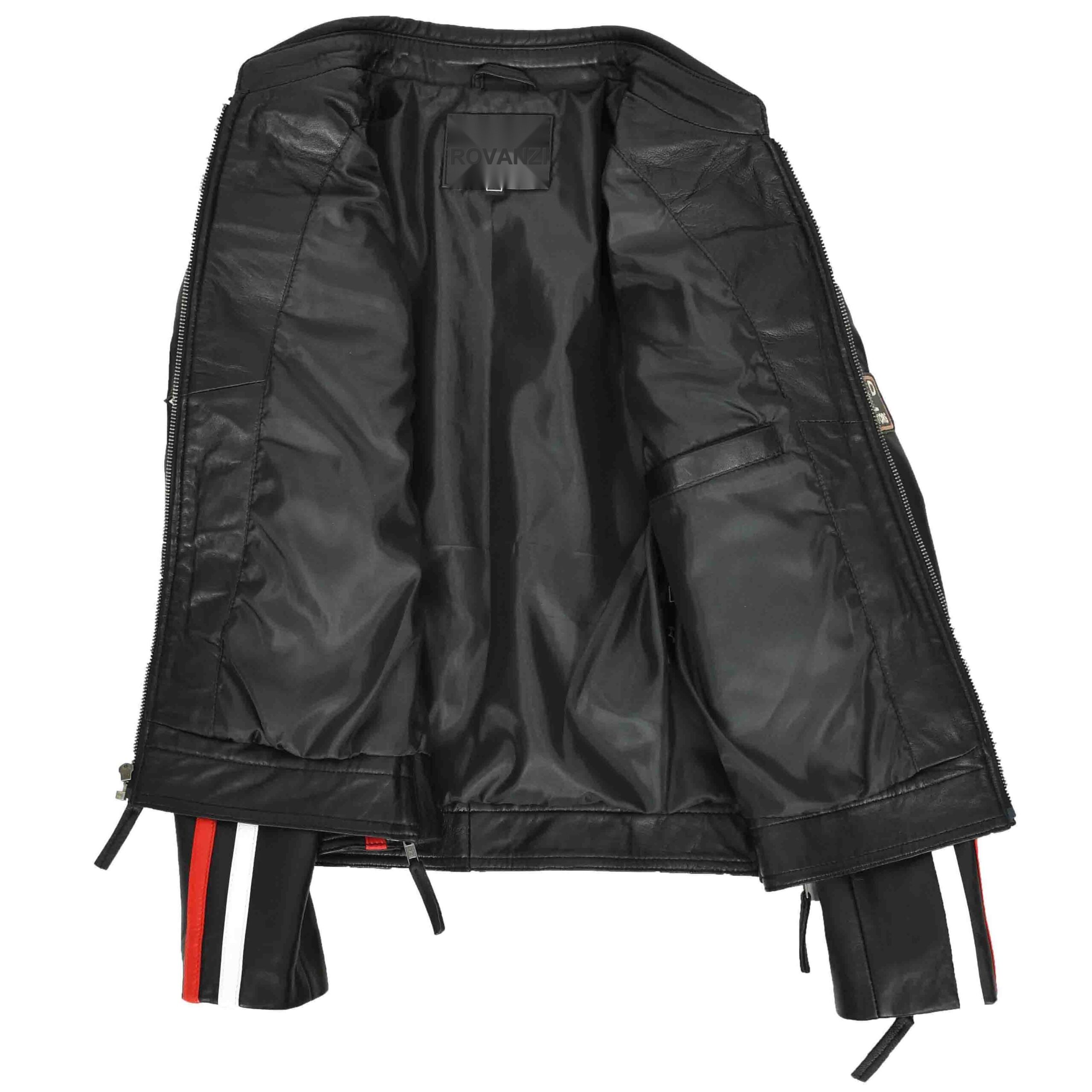 BUNERI Veste Biker Café Racer en Cuir pour Femme Badges Moto Noire – Image 6