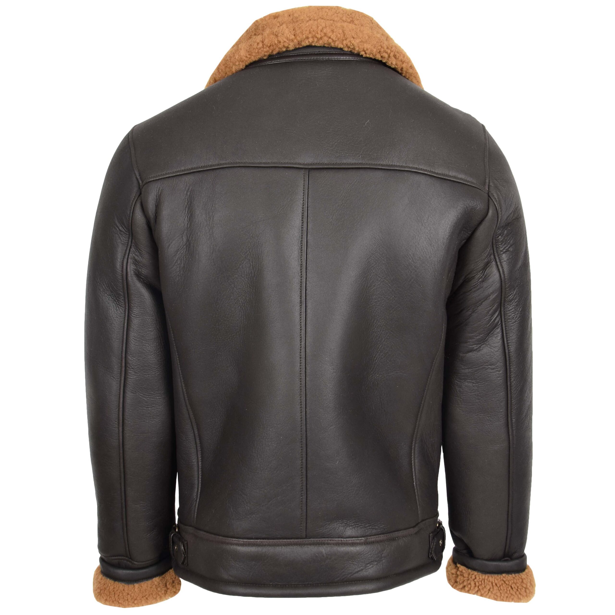 BUNERI Aviateur Peau Mouton Blen Marron Gingembre – Image 2