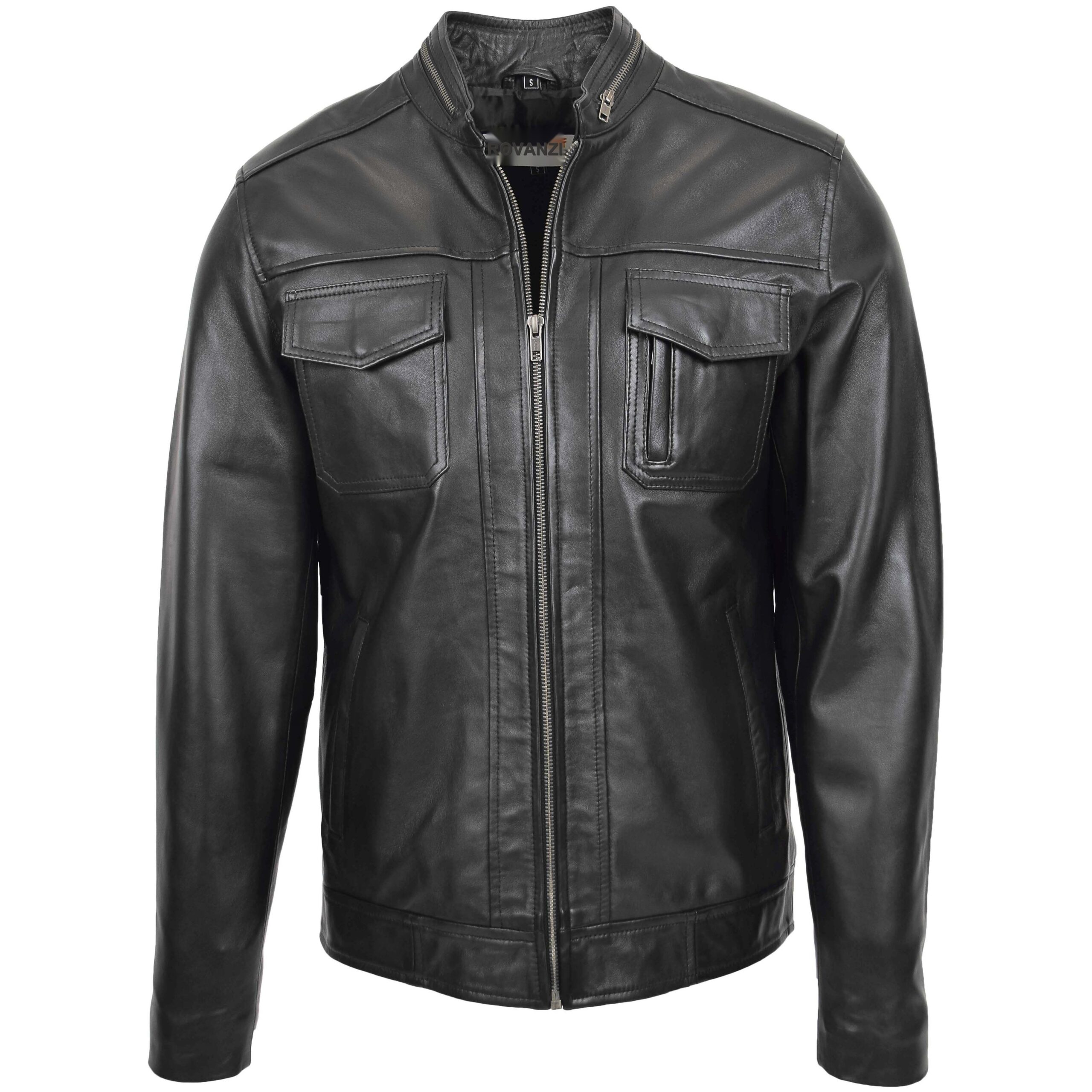 BUNERI Biker Casual Jaime Cuir Noir