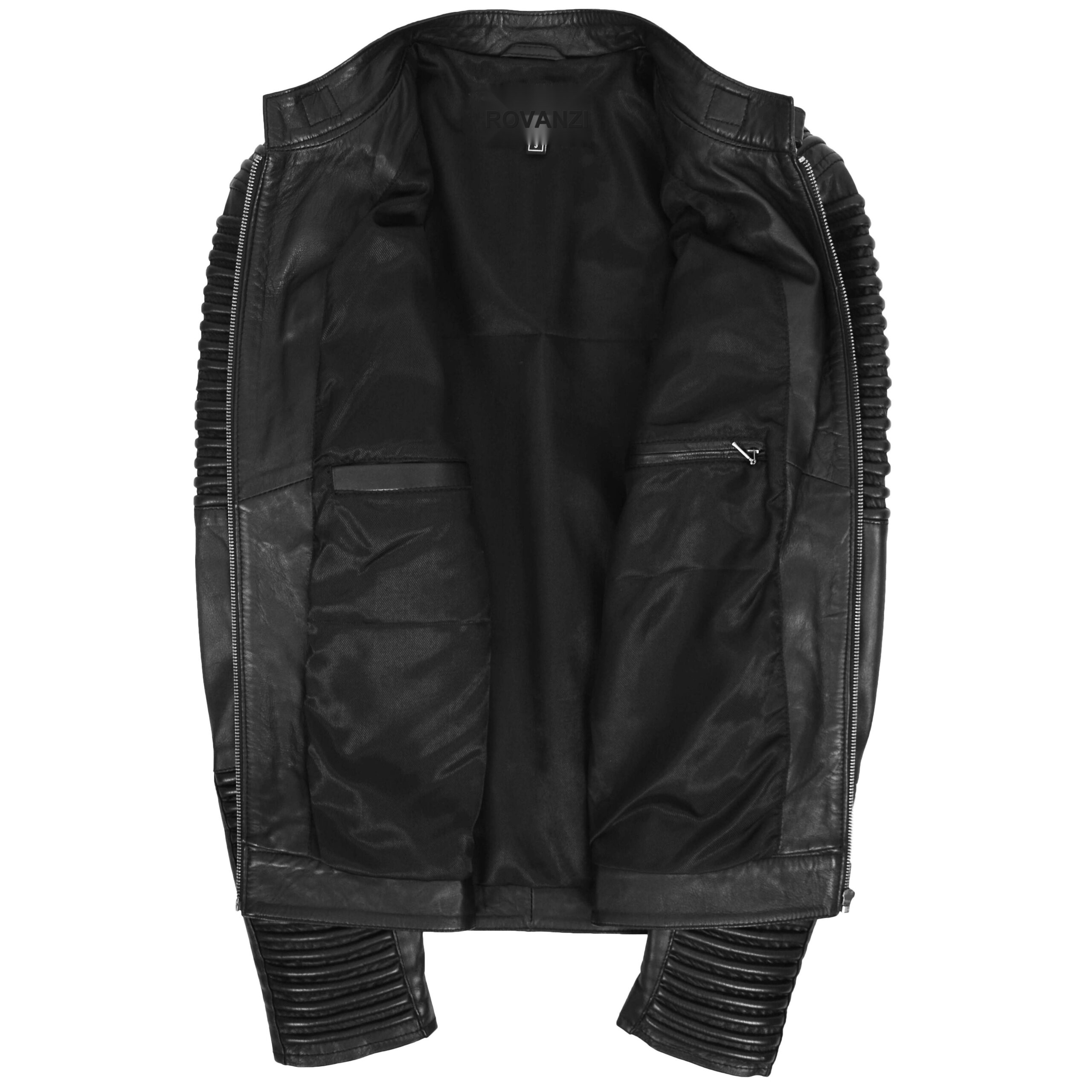 BUNERI Veste Biker Homme Cuir Souple Casual Noir – Image 6