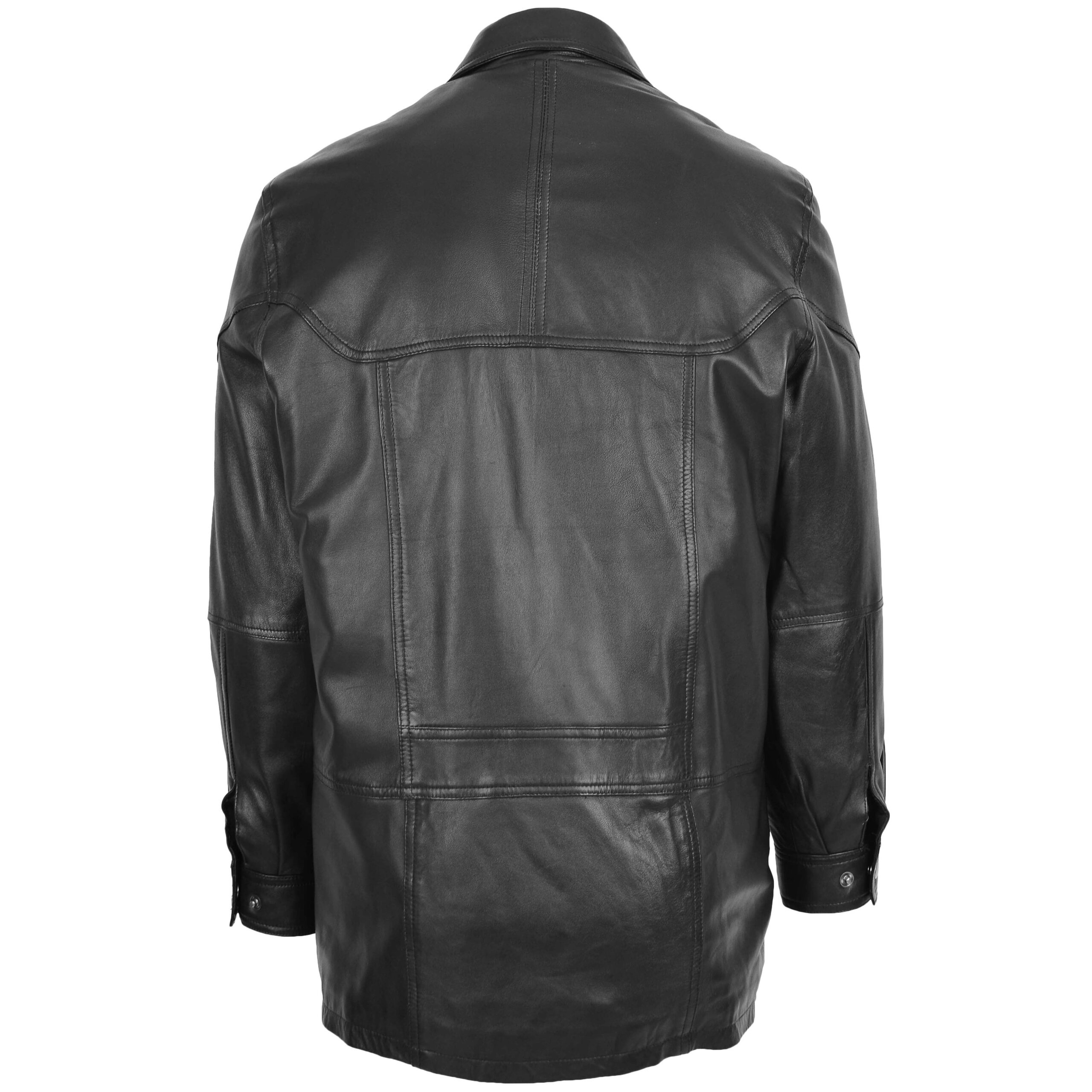 BUNERI M2 Manteau Homme Cuir Hiver Voiture Classique Noir – Image 2