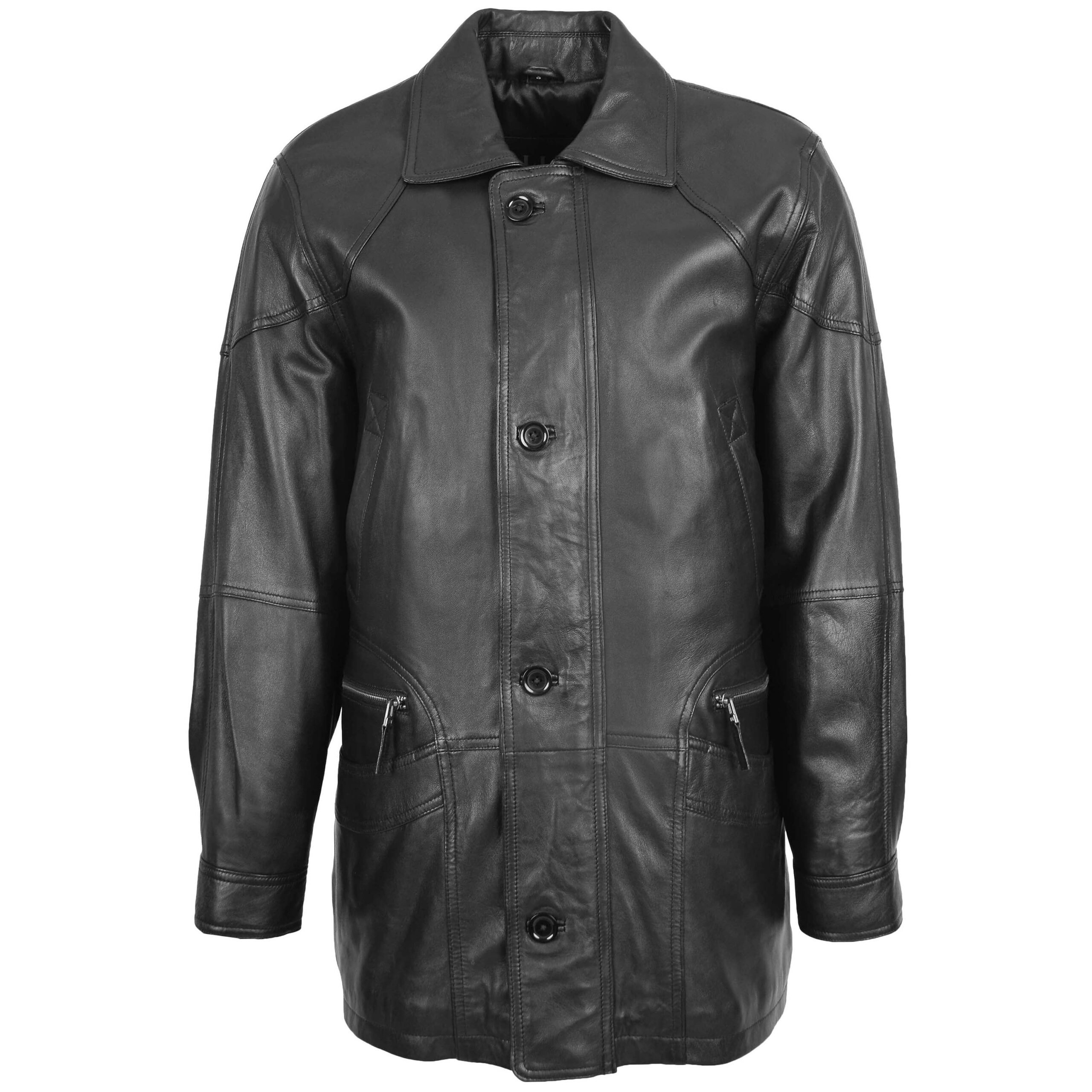 BUNERI M2 Manteau Homme Cuir Hiver Voiture Classique Noir – Image 3