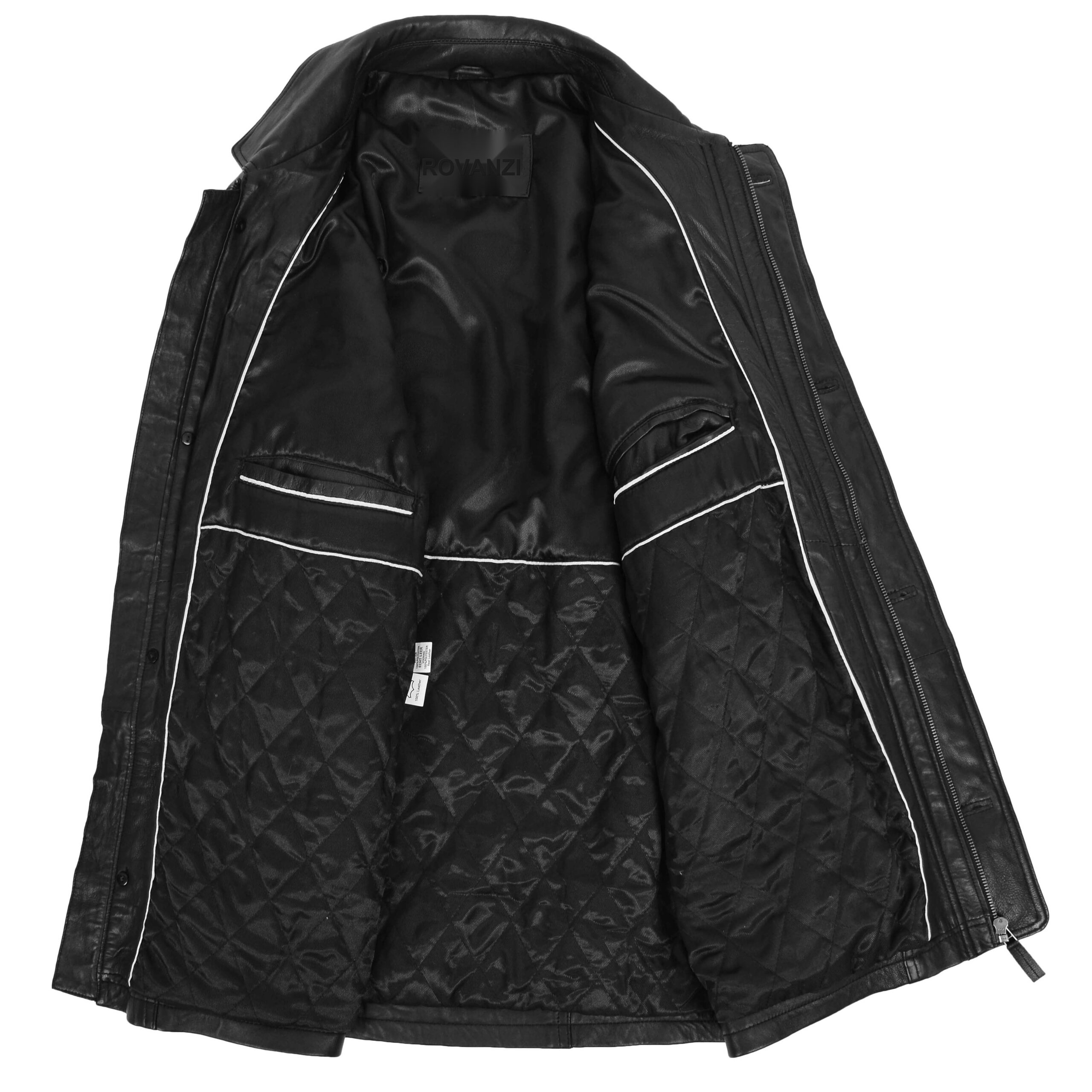 BUNERI M2 Manteau Homme Cuir Hiver Voiture Classique Noir – Image 6