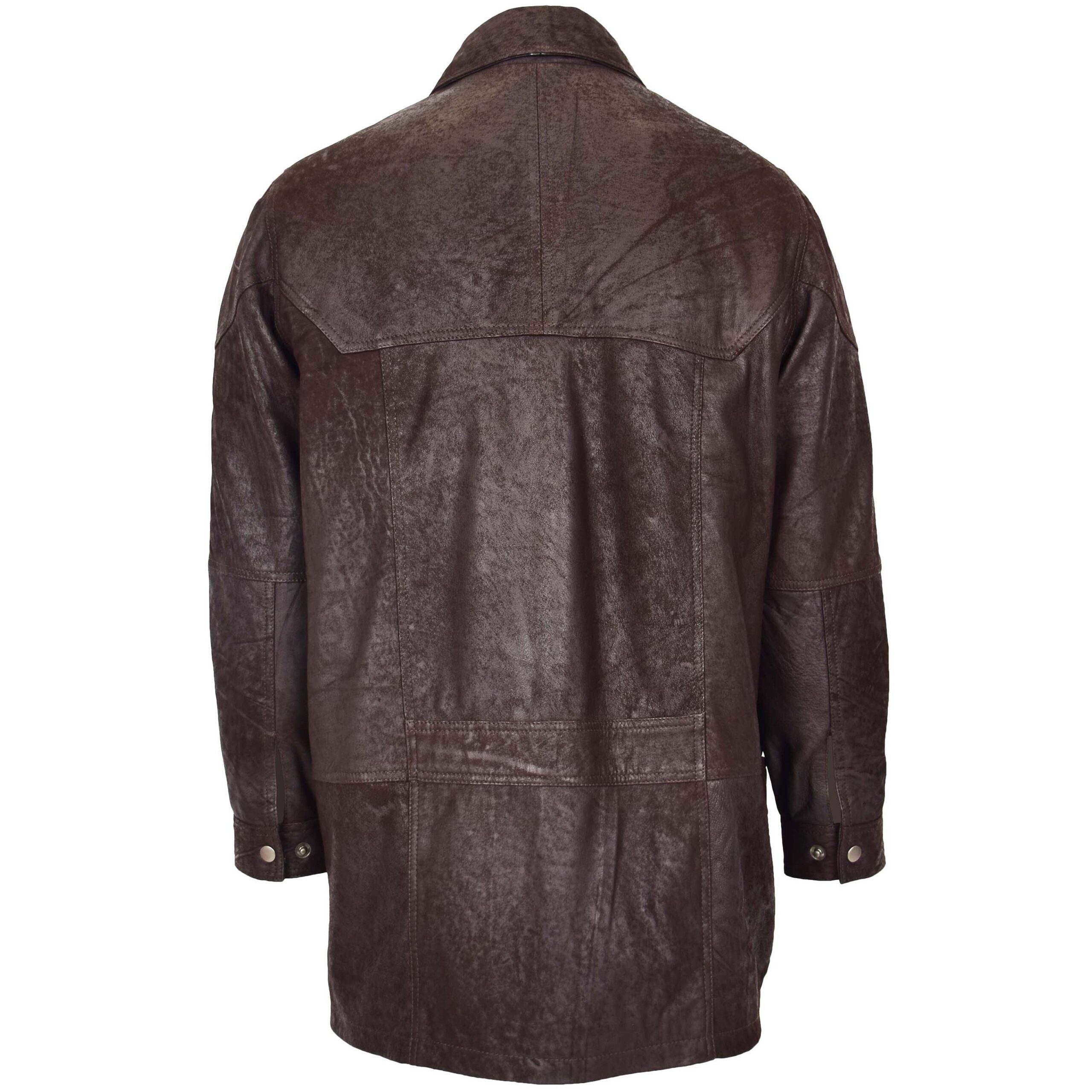 BUNERI M2 Manteau Voiture Hiver en Cuir Marron Classique – Image 2
