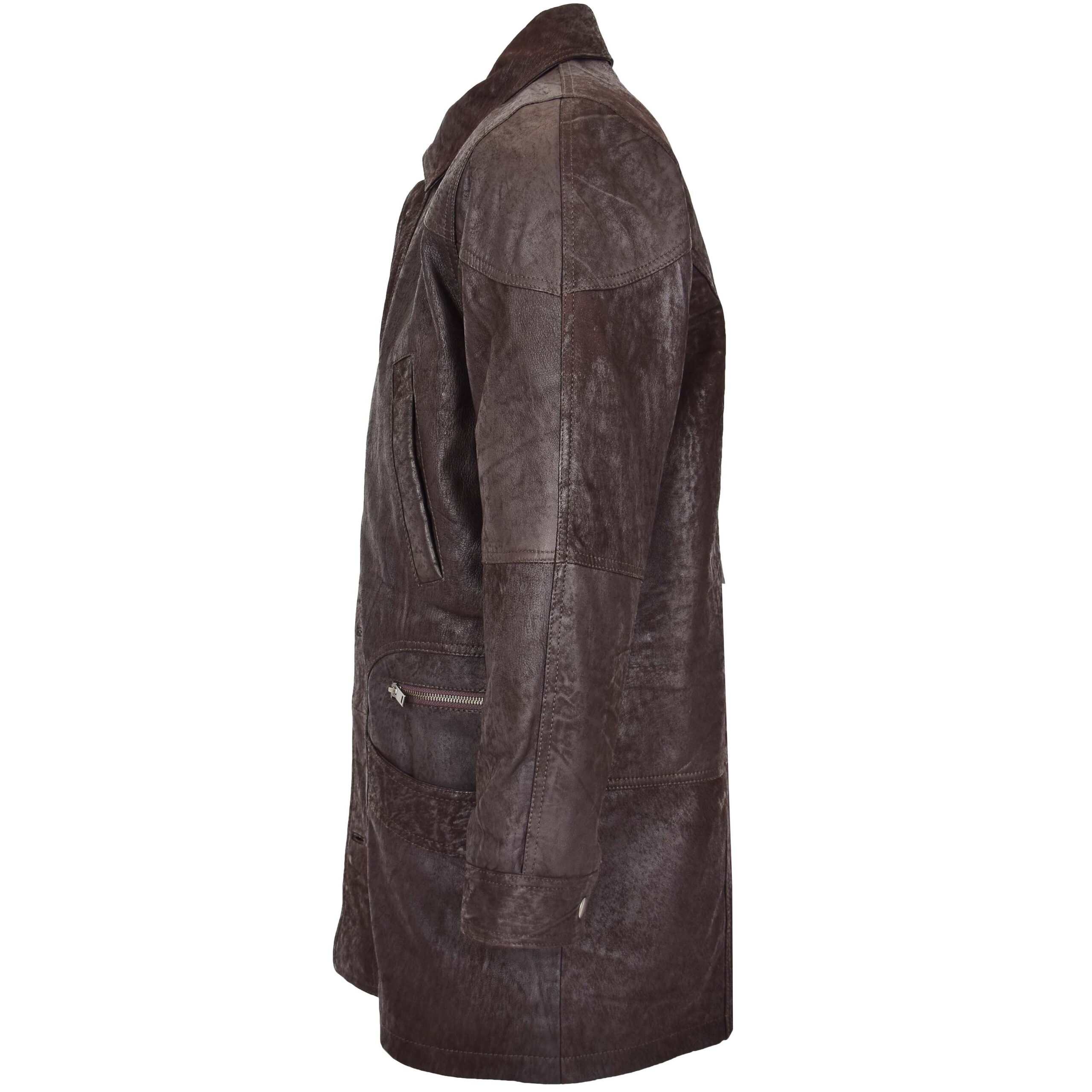 BUNERI M2 Manteau Voiture Hiver en Cuir Marron Classique – Image 5