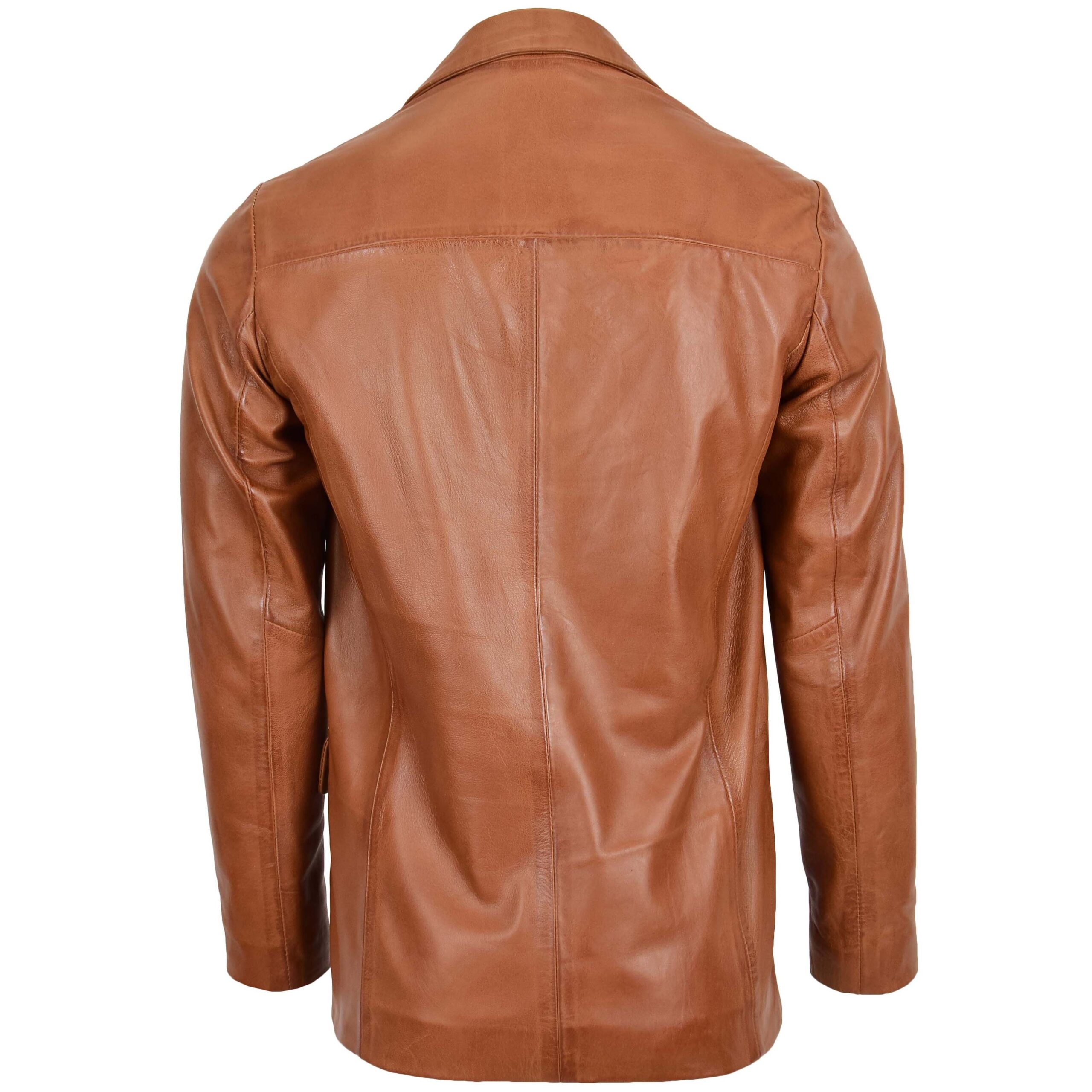 BUNERI Cuir Souple David Tan Classique Trois Boutons Homme – Image 2