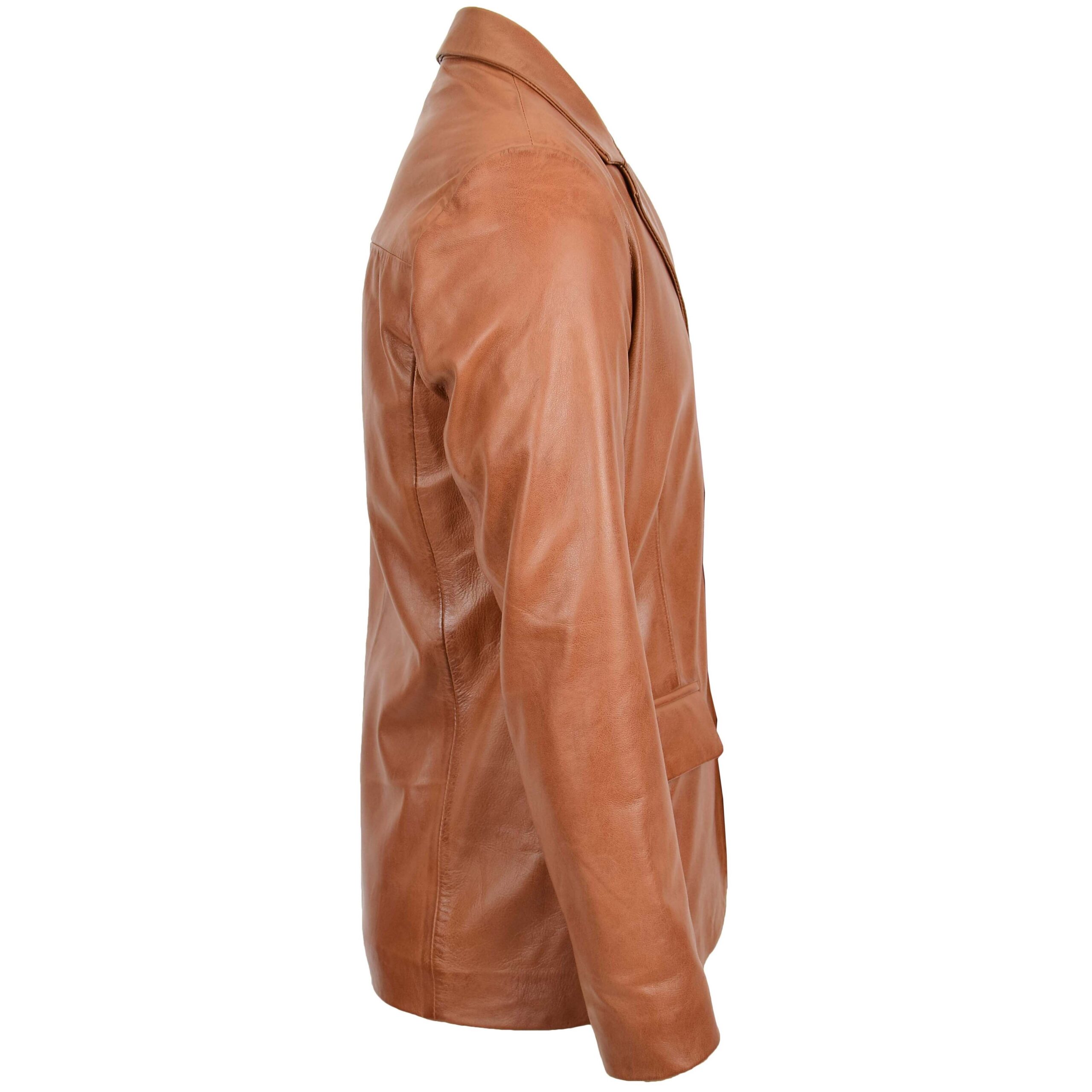 BUNERI Cuir Souple David Tan Classique Trois Boutons Homme – Image 4