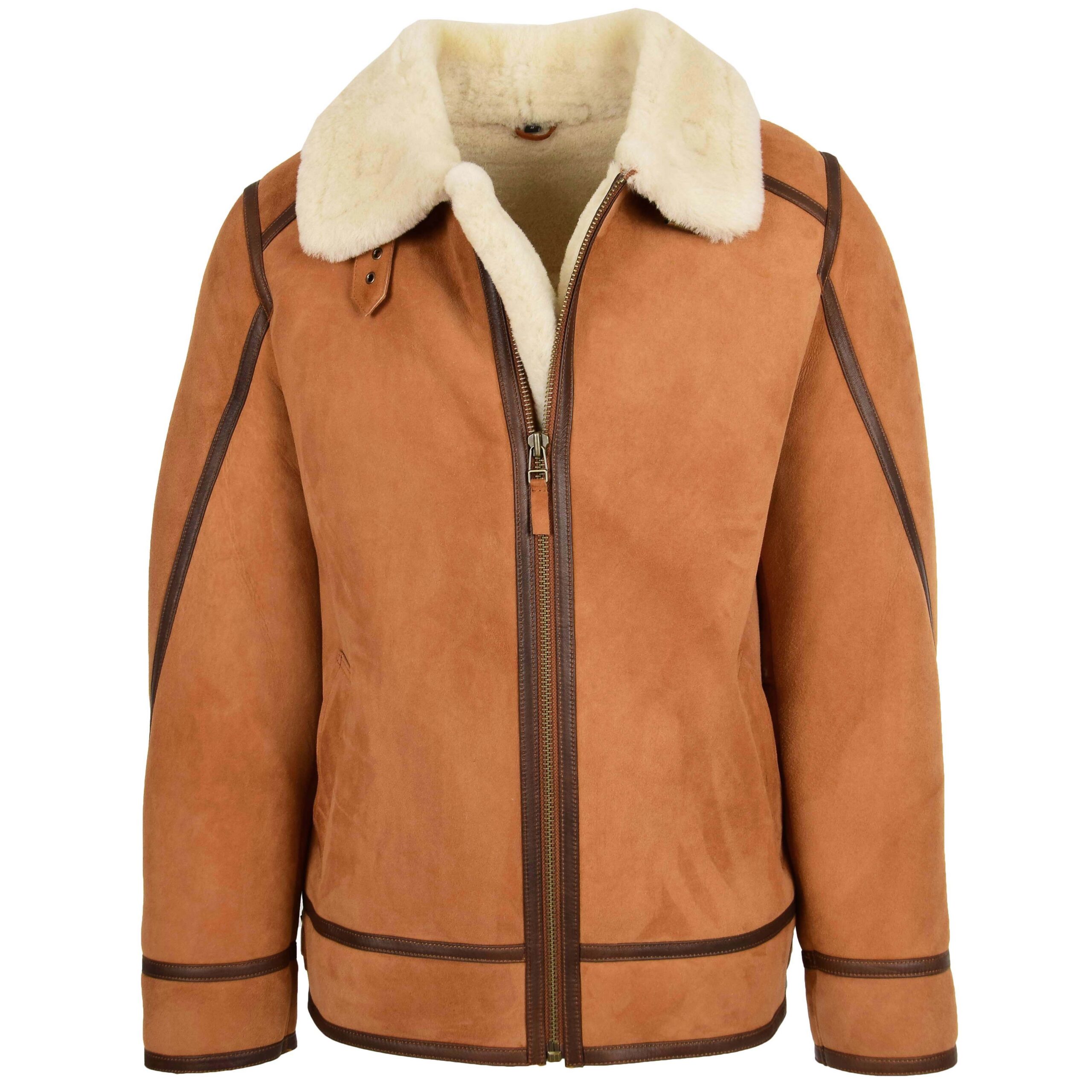 BUNERI B3 Peau Mouton Dean Tan Blanc Top Gun Classique