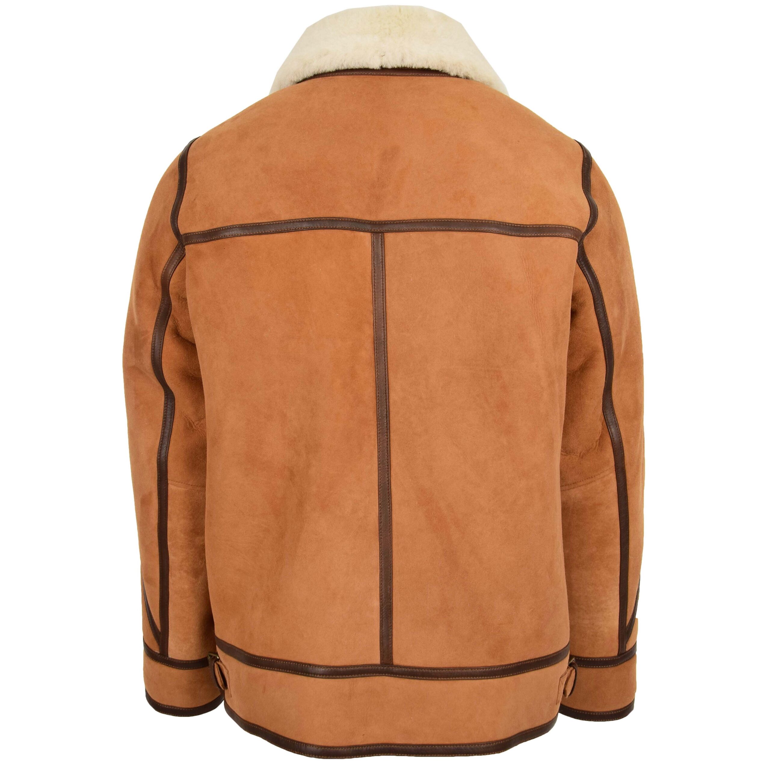 BUNERI B3 Peau Mouton Dean Tan Blanc Top Gun Classique – Image 2