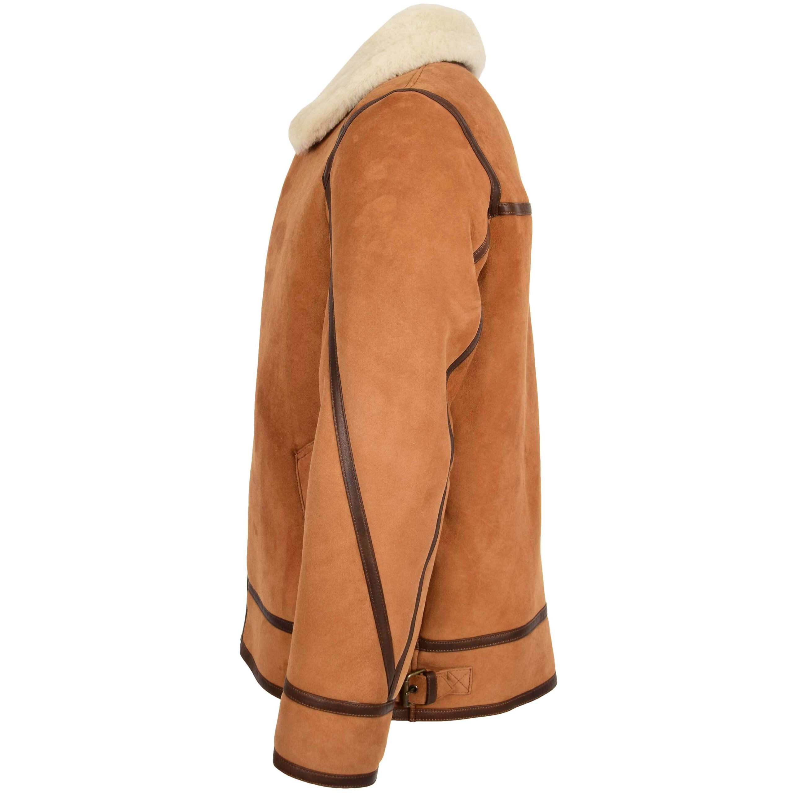 BUNERI B3 Peau Mouton Dean Tan Blanc Top Gun Classique – Image 5