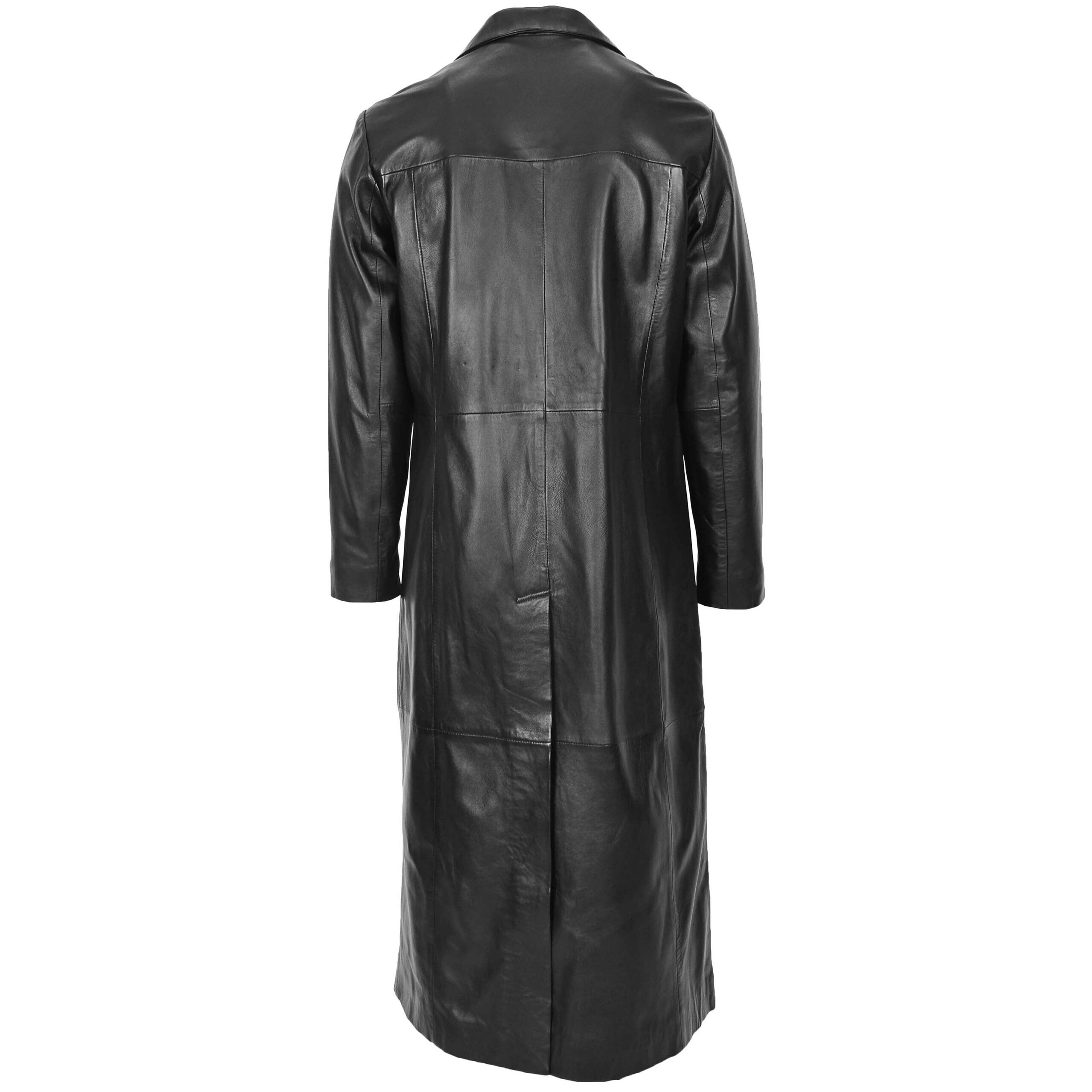 BUNERI Manteau en Cuir Pleine Longueur pour Homme Noir – Image 2