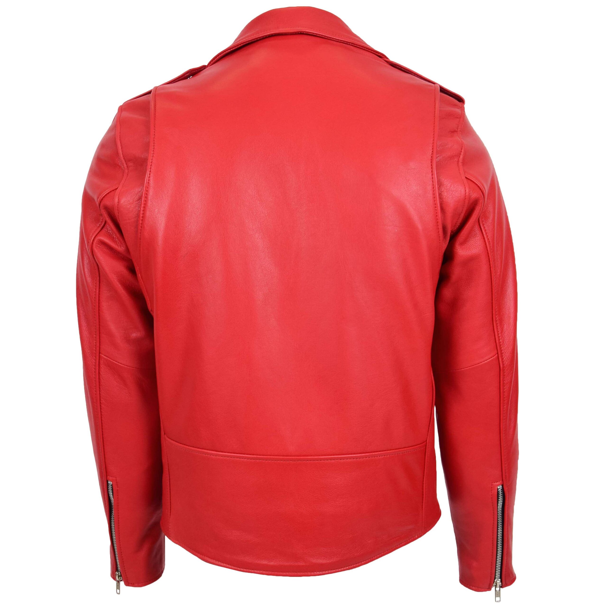 BUNERI Biker Cuir Kyle Rouge Heavy Duty Brando Homme – Image 2