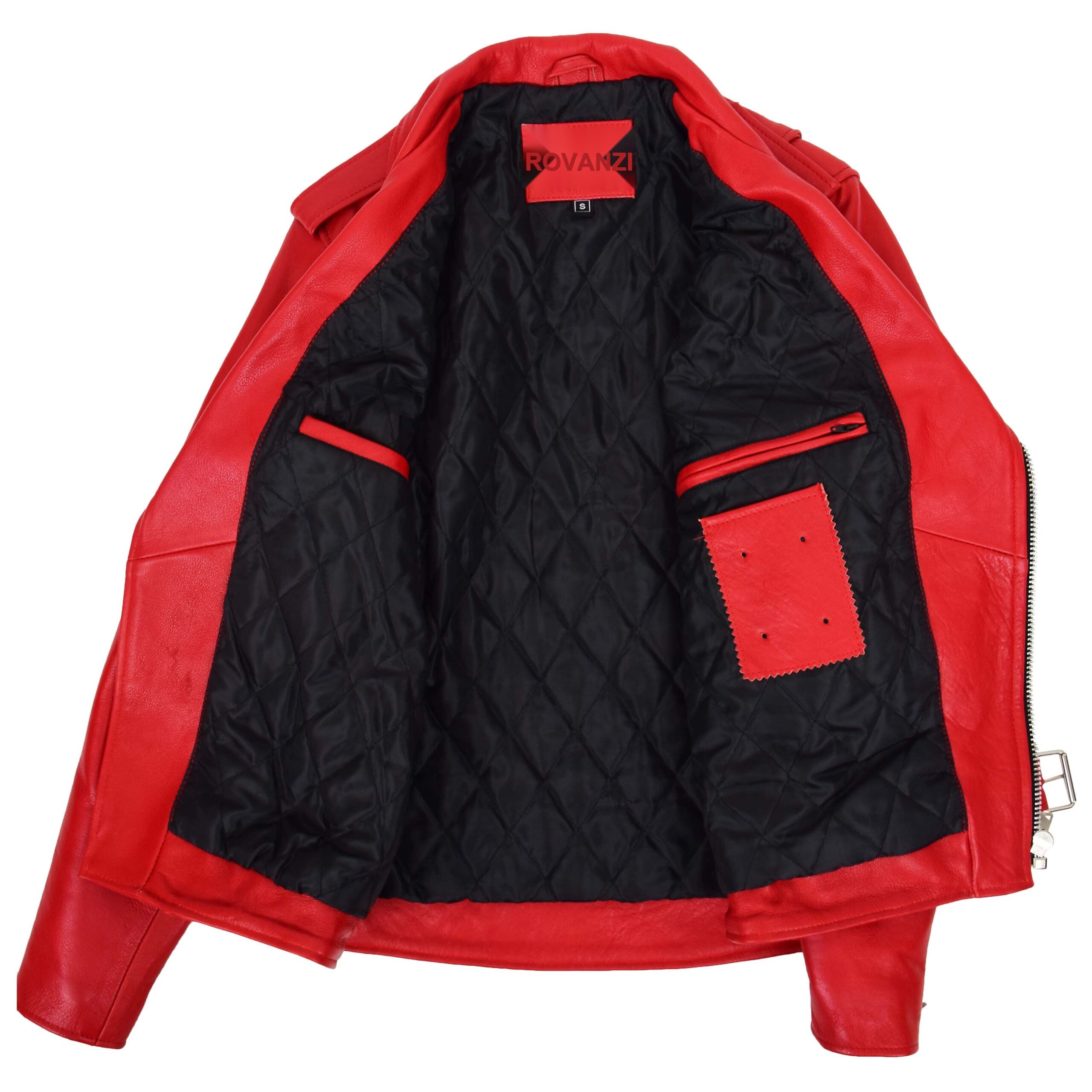 BUNERI Biker Cuir Kyle Rouge Heavy Duty Brando Homme – Image 6