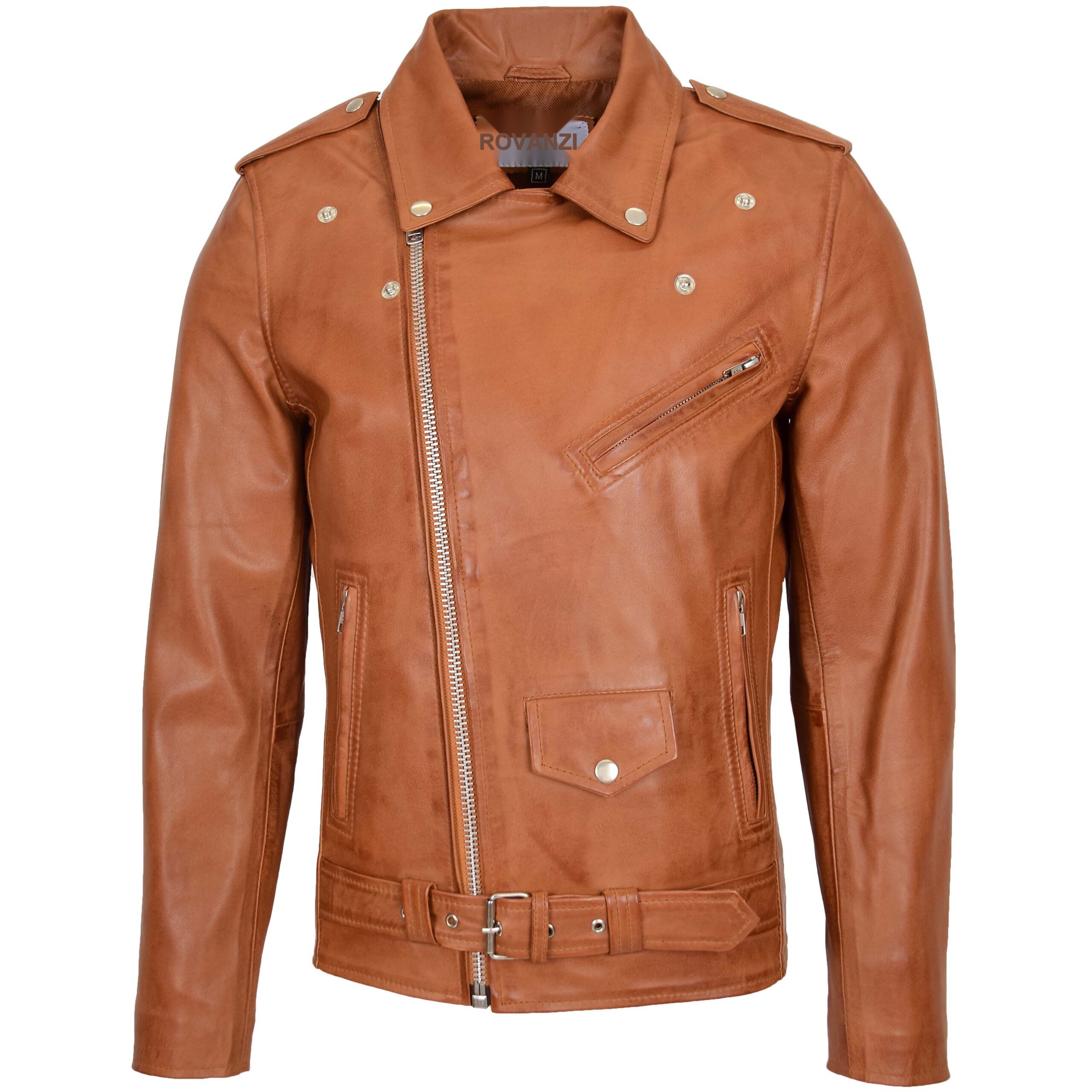 BUNERI Biker Cuir Johnny Tan Style Brando – Image 3