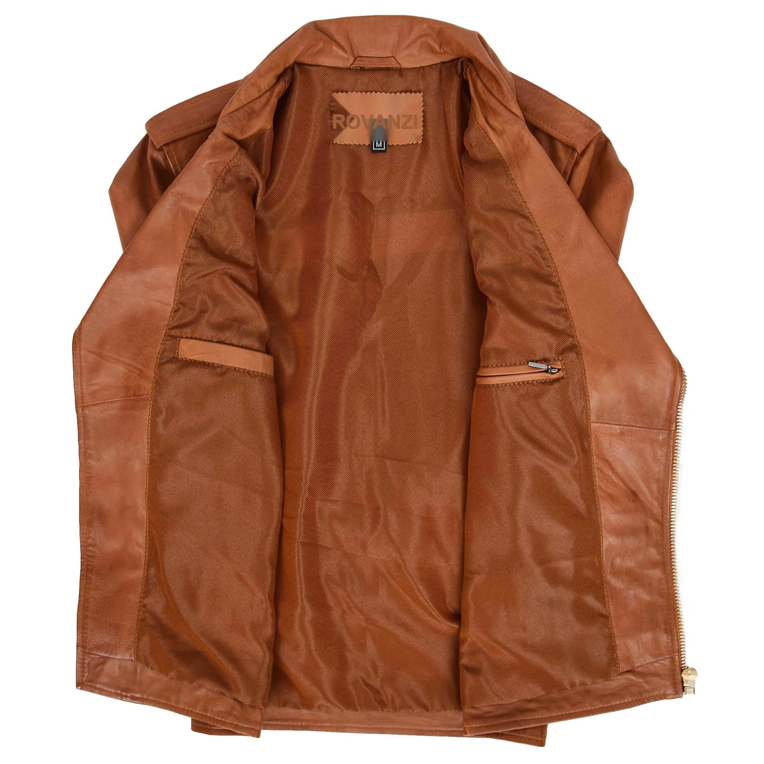 BUNERI Biker Cuir Johnny Tan Style Brando – Image 6