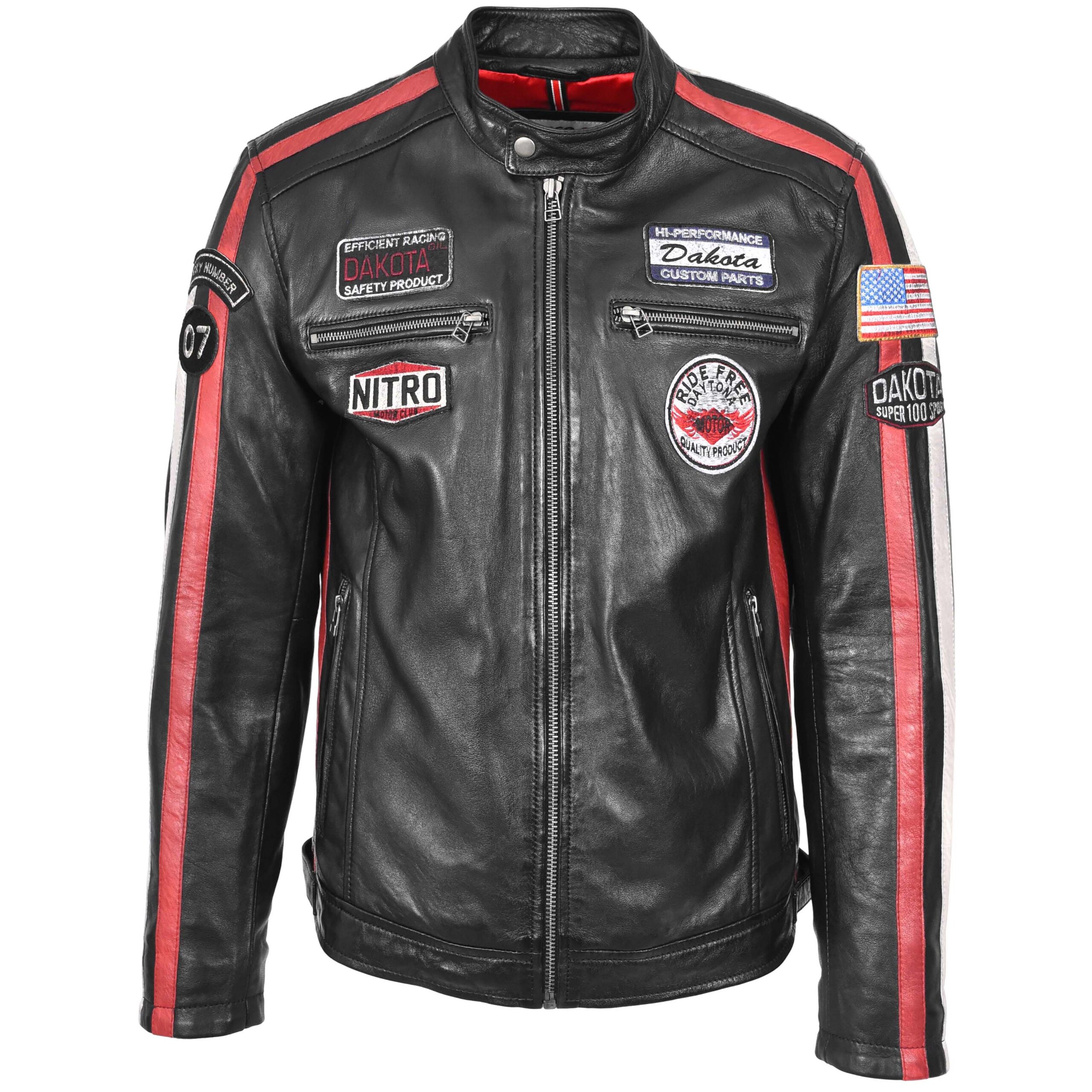 BUNERI Biker Cuir Bobby Noir Logos Motorsport – Image 3